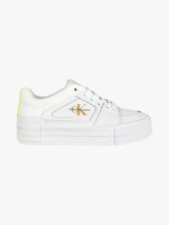Calvin Klein VULC FLATFORM BOLD FLUO Sneakers in pelle donna con zeppa