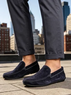 Canguro Mocassini uomo in pelle scamosciata - blu scuro