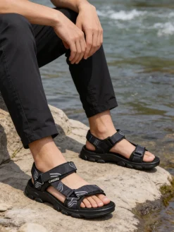 Canguro Sandali uomo con cinturini a strappo