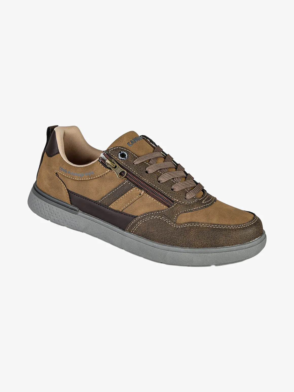 Canguro Sneakers basse da uomo con lacci e zip - taupe