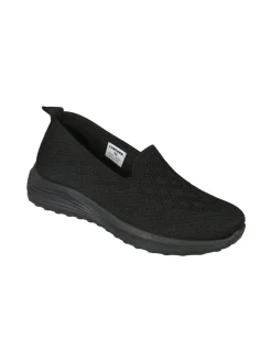 Canguro Sneakers donna slip on in maglia con zeppa - nero