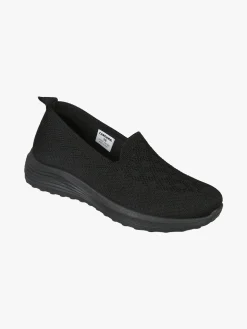Canguro Sneakers donna slip on in maglia con zeppa - nero