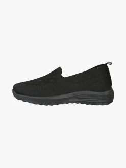 Canguro Sneakers donna slip on in maglia con zeppa - nero