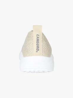 Canguro Sneakers donna slip on in maglia con zeppa - oro