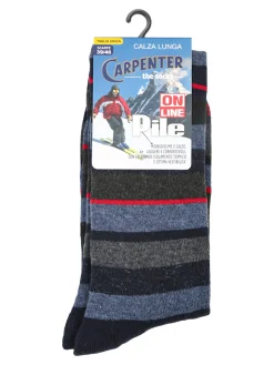 Carpenter Calze lunghe da uomo pile a righe