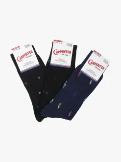 Carpenter 3 paia calze corte da uomo con stampe