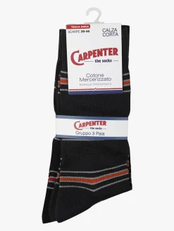 Carpenter 3 paia calze corte da uomo a righe