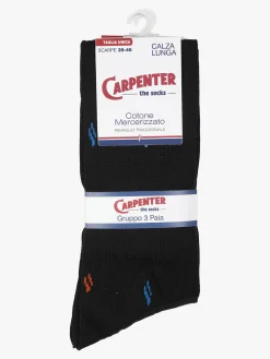 Carpenter 3 Paia di calze lunghe da uomo in cotone mercerizzato