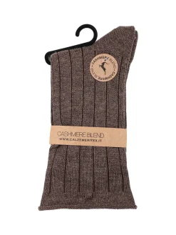 Cashmere Blend Calze corte donna in misto cashmere - marrone