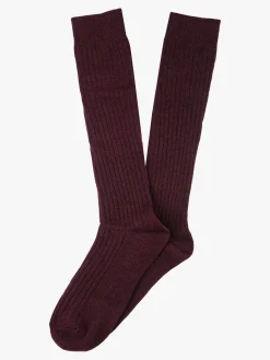 Cashmere Blend Calze lunghe donna in misto cashmere - bordeaux