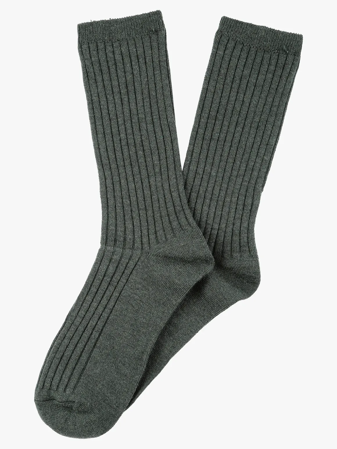 Cashmere Blend Calze lunghe donna a coste in misto cashmere - verde