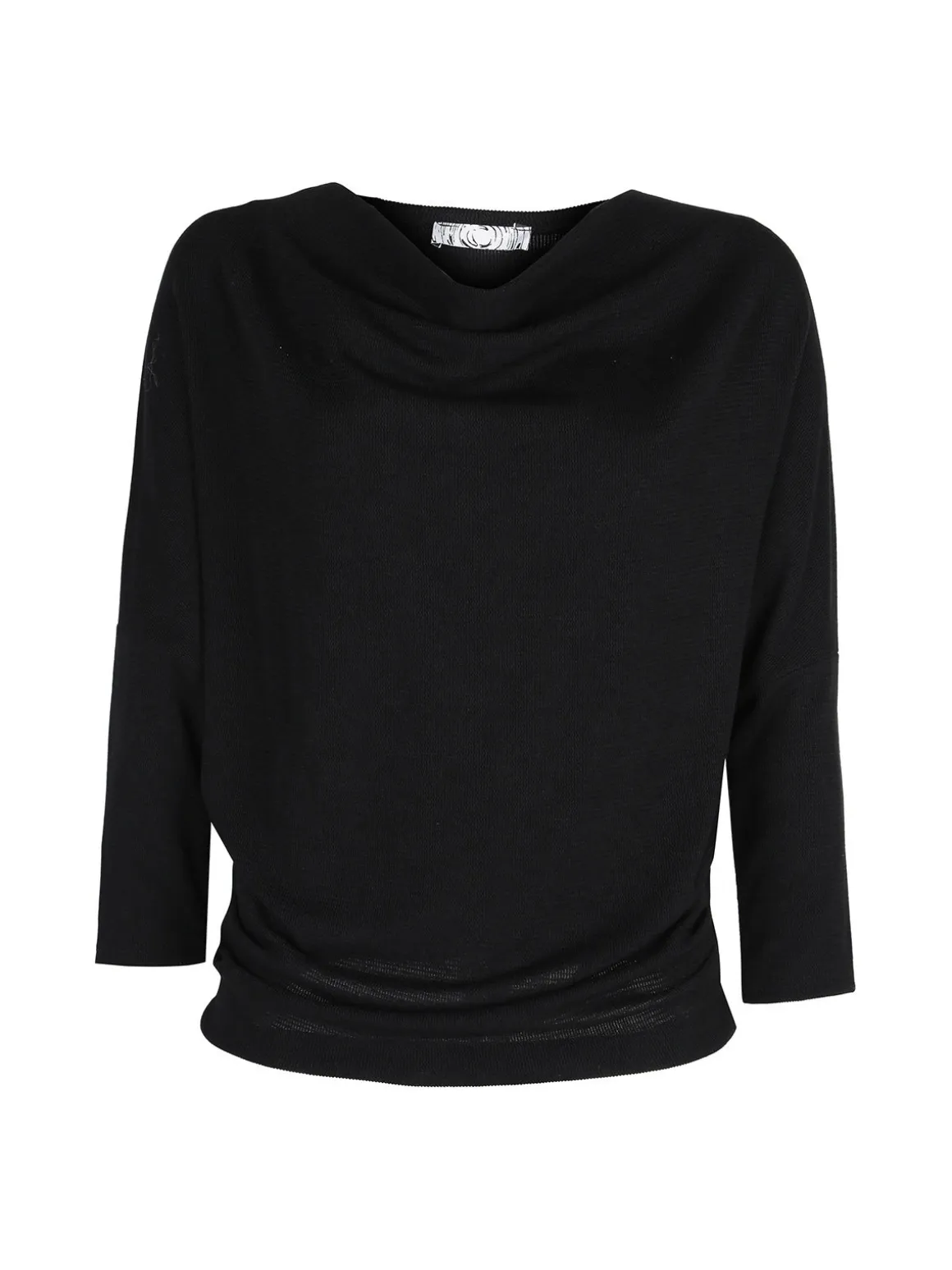 Caspiche Blusa donna con scollo a cascata e maniche a pipistrello