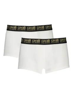 Cavalli Confezione da 2 boxer uomo in cotone stretch - bianco