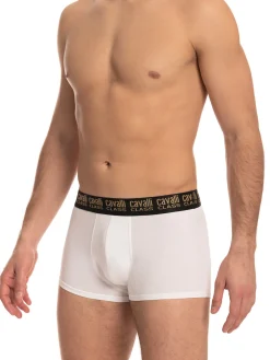 Cavalli Confezione da 2 boxer uomo in cotone stretch - bianco