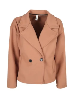 158c Cappotto corto da donna oversize con chiusura doppiopetto