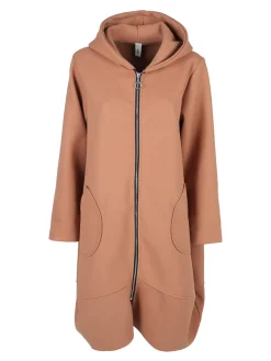 158c Cappotto lungo da donna con cappuccio e zip
