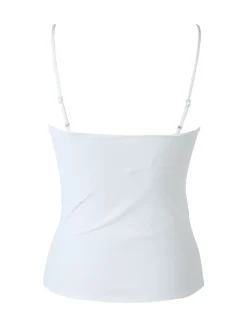 C'Est Monique Top donna con coppe imbottite e spalline sottili - bianco