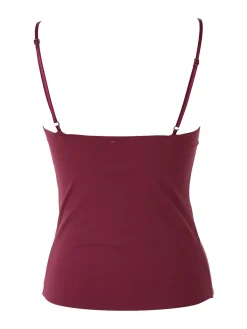 C'Est Monique Top donna con coppe imbottite e spalline sottili - bordeaux