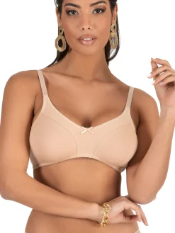 Charme Attrazione Italiana Reggiseno sfoderato in cotone senza ferretto COPPA B - nudo