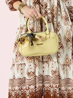 Charro Borsa a mano da donna con foulard - giallo
