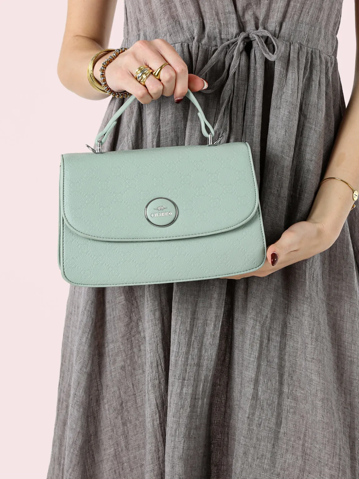 Charro Borsa a mano da donna con tracolla - verde chiaro