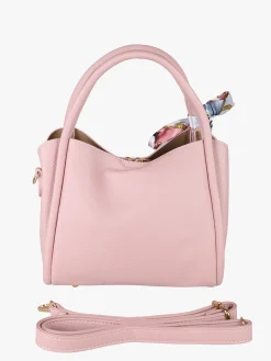 Charro Borsa a mano mini tote con foulard - rosa