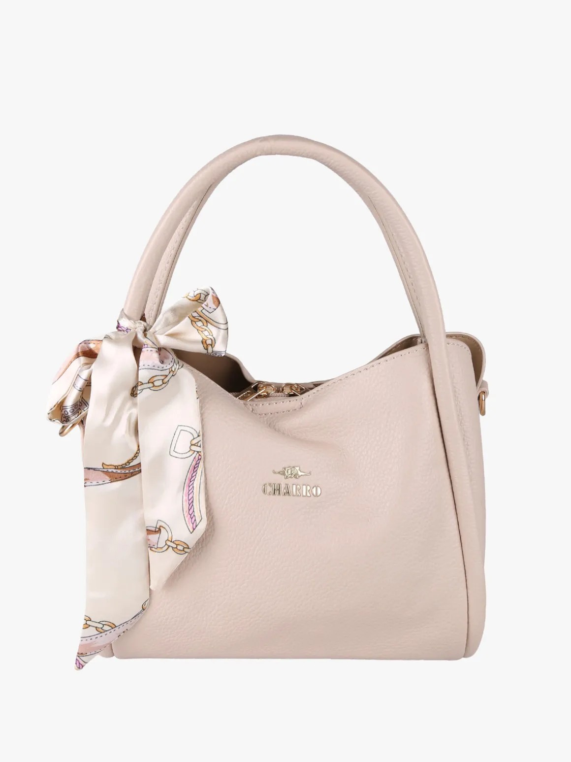 Charro Borsa a mano mini tote con foulard - khaki