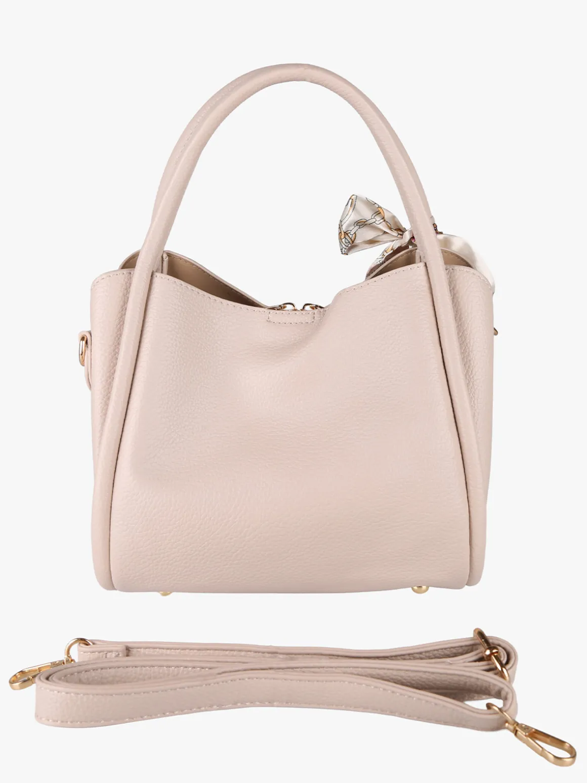 Charro Borsa a mano mini tote con foulard - khaki