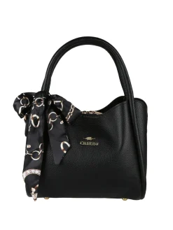 Charro Borsa a mano mini tote con foulard - nero