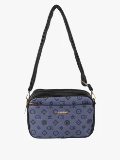 Charro Borsa a tracolla da donna con stampa monogramma - nero
