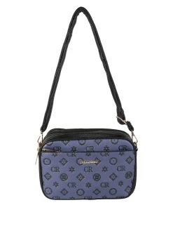 Charro Borsa a tracolla da donna con stampa monogramma - nero