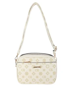 Charro Borsa a tracolla da donna con stampa monogramma - beige