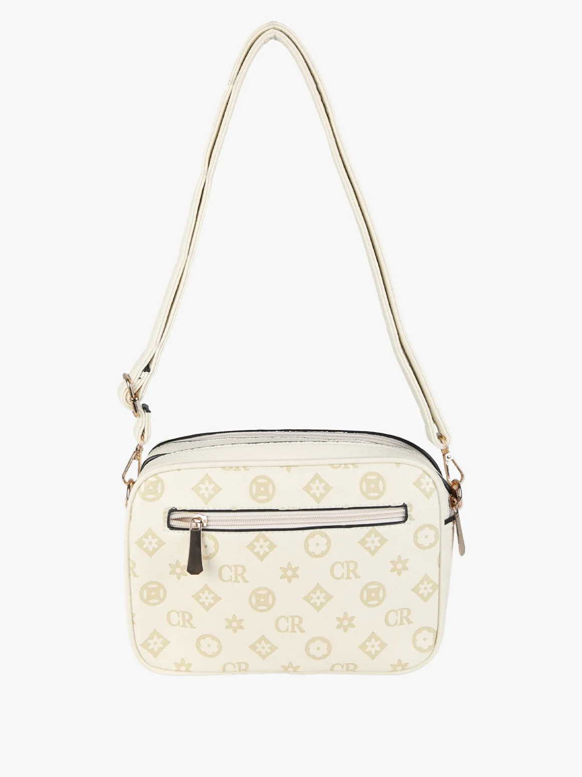 Charro Borsa a tracolla da donna con stampa monogramma - beige