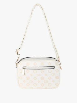 Charro Borsa a tracolla da donna con stampa monogramma - bianco