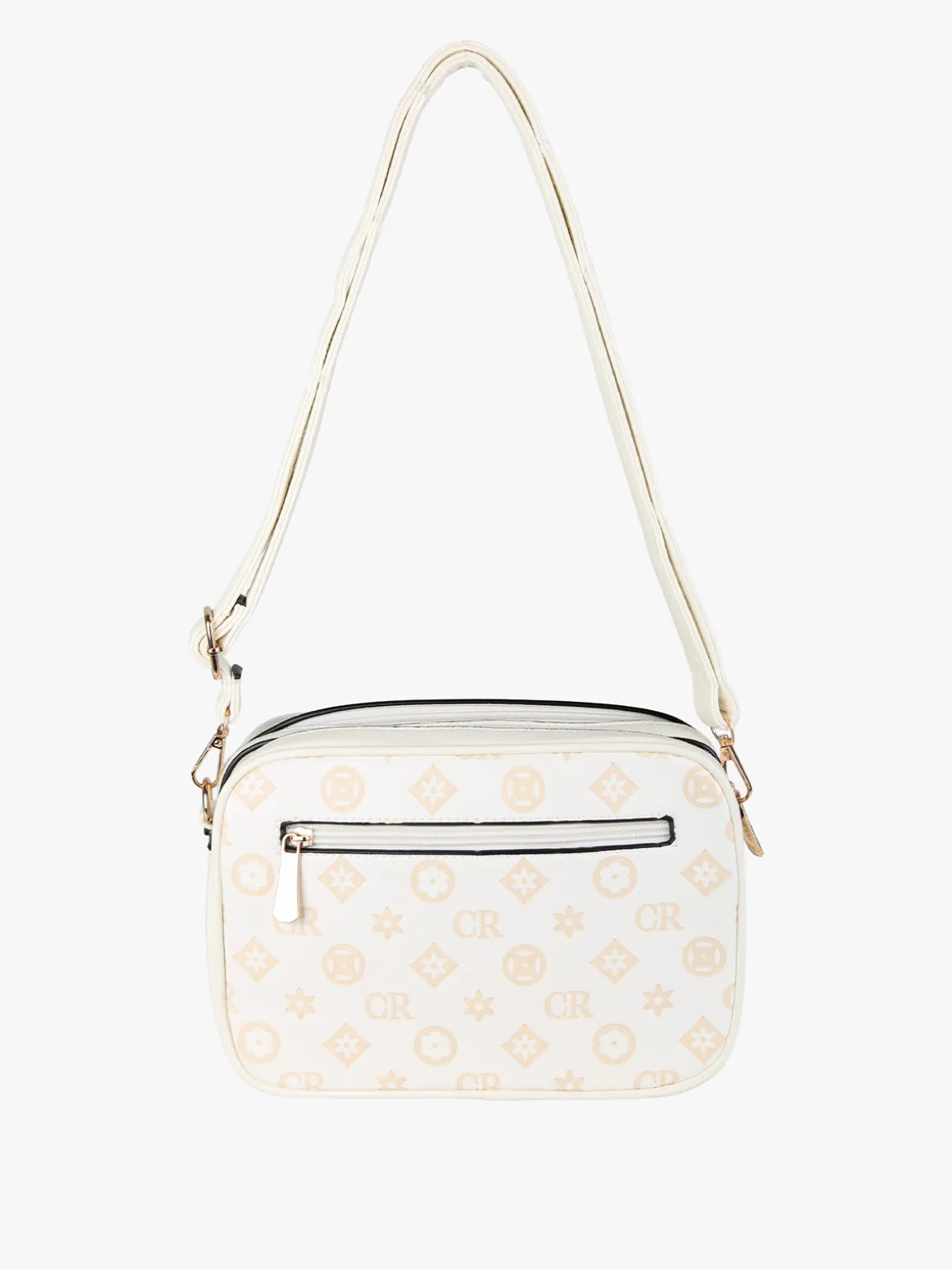 Charro Borsa a tracolla da donna con stampa monogramma - bianco
