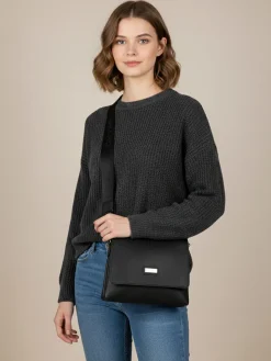 Charro Borsa a tracolla da donna in ecopelle - nero