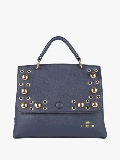 Charro Borsa frame con tracolla e borchie - blu scuro
