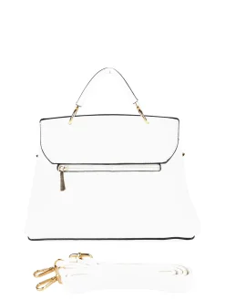 Charro Borsa frame con tracolla e borchie - bianco