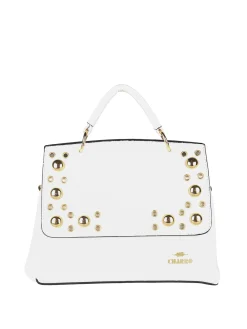 Charro Borsa frame con tracolla e borchie - bianco
