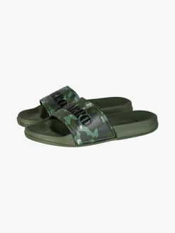 Charro Ciabatte donna militari in gomma con fasica larga - verde
