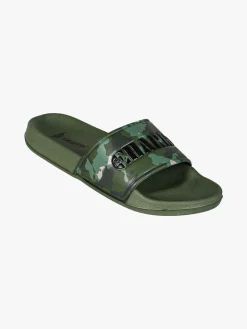 Charro Ciabatte donna militari in gomma con fasica larga - verde
