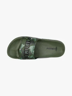 Charro Ciabatte donna militari in gomma con fasica larga - verde