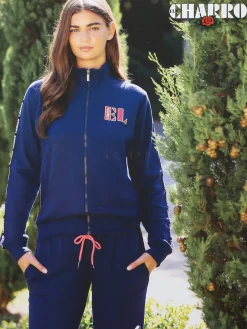 Charro Completo tuta da donna due pezzi in cotone con zip intera