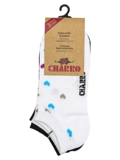 Charro Confezione da 3 paia di calze corte da donna in cotone