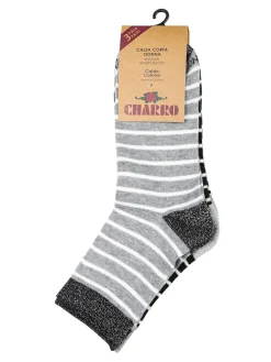 Charro Confezione da 3 paia di calze corte donna a righe