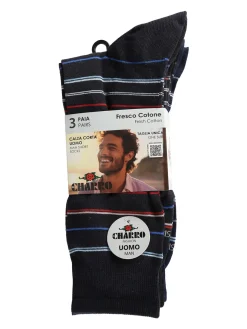 Charro Confezione da 3 paia di calze corte uomo a righe