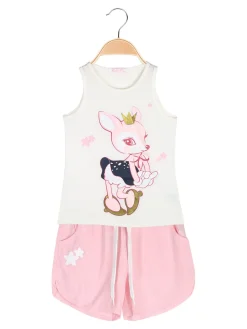 Child Face Completo corto da bambina con canotta e shorts