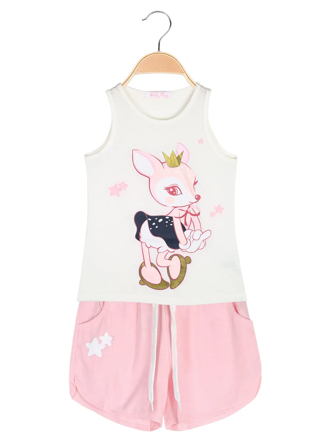 Child Face Completo corto da bambina con canotta e shorts