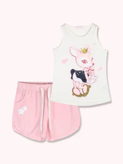 Child Face Completo corto da bambina con canotta e shorts