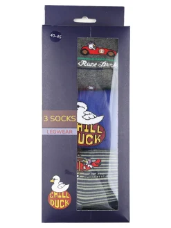 Chill Duck Confezione da 3 paia di calze tennis unisex con disegni